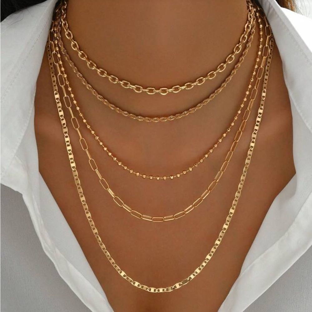 Elegant Gold Layered Set R79 - Picture 1 of 4